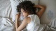 © TimeaPeter - Serene Young Woman Sleeping Peacefully in White Bedding Near Window with Natural Light