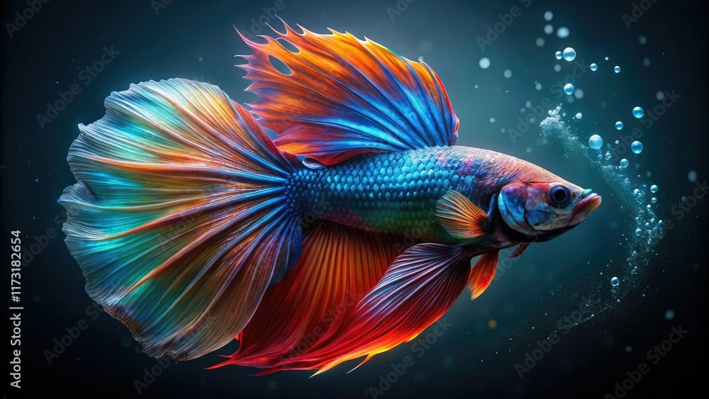 Stunning vintage betta fish photography. Rich colors contrast sharply ...