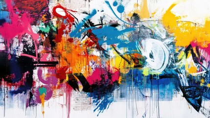 Poster - Abstract Colorful Graffiti Wall Art Splashes