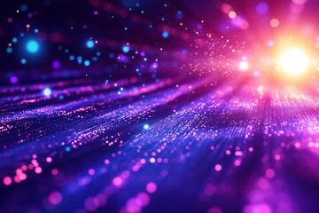 Wall Mural - neon purple technology light grid design space landscape sunset retro illustration night abstract co