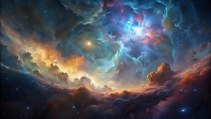 Wall Mural - experience breathtaking beauty of a nebula as celestial clouds gracefully dance, vibrant star nurser