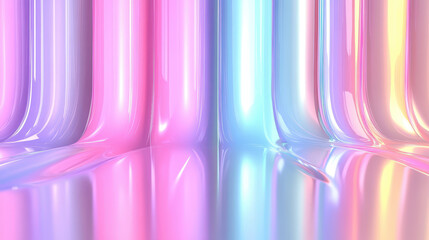 Wall Mural - pastel dreams: a mesmerizing abstract backdrop of iridescent, flowing lines in soft pastel hues, per