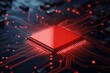 © Slowlifetrader - Abstract illustration of an AI circuit board with a single red node emitting sinister energy, symbolizing deceit and corruption