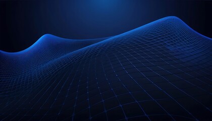 Abstract Blue Gridded Waveform Landscape Design