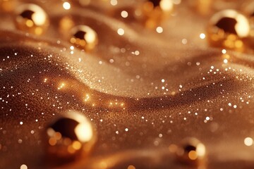 Sparkling gold surface festivities close-up visual art bright environment artistic viewpoint celebration concept