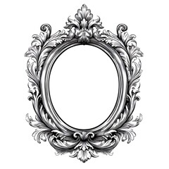 Wall Mural - Ornate, silver frame.