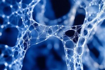 Leinwandbilder - Abstract blue network mesh.
