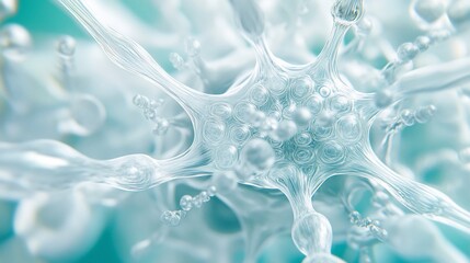 Poster - Microscopic view of a neuron with its complex network of dendrites and synapses.