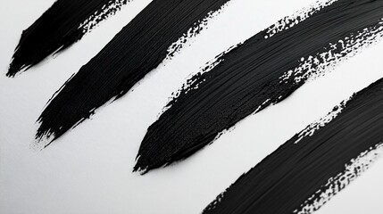 Aufkleber - Abstract black paint strokes on white background. (1)
