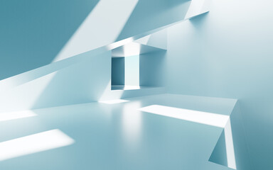 Wall Mural - White abstract architecture background, 3d rendering.