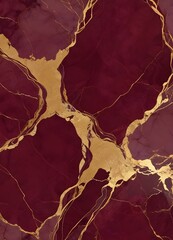 Wall Mural - Burgundy and gold marble texture