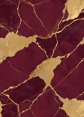 Wall Mural - Burgundy and gold marble texture