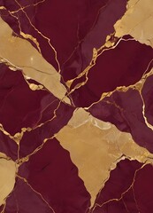 Wall Mural - Burgundy and gold marble texture