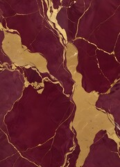Wall Mural - Burgundy and gold marble texture