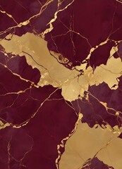 Wall Mural - Burgundy and gold marble texture