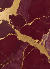Wall Mural - Burgundy and gold marble texture