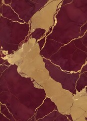 Wall Mural - Burgundy and gold marble texture