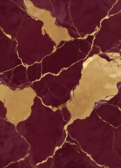 Wall Mural - Burgundy and gold marble texture
