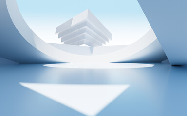 Wall Mural - White abstract architecture background, 3d rendering.