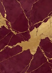 Wall Mural - Burgundy and gold marble texture