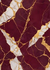 Wall Mural - Burgundy and gold marble texture