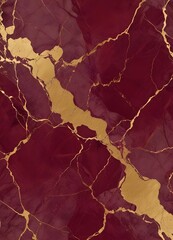 Wall Mural - Burgundy and gold marble texture