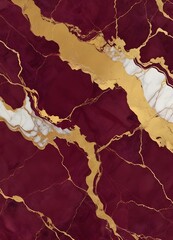Wall Mural - Burgundy and gold marble texture
