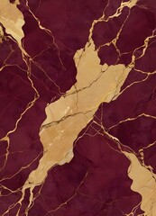 Wall Mural - Burgundy and gold marble texture