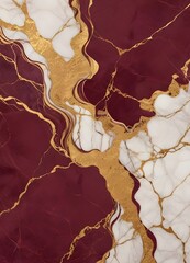 Wall Mural - Burgundy and gold marble texture