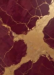 Wall Mural - Burgundy and gold marble texture