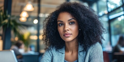 Wall Mural - Businesswoman Looking Intently at Camera