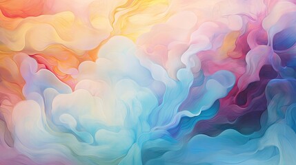 Wall Mural - Liquid color oasis: A serene, flowing digital environment filled with vibrant, harmonious hues and soft, flowing forms.