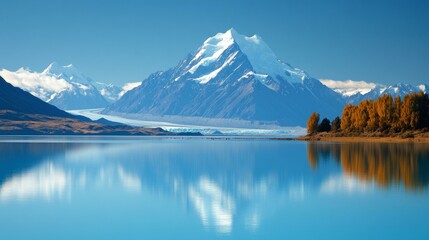 Canvas Print - Majestic Mountains Reflecting on a Serene Lake