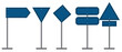 © Hike studio 111 - Print Blank traffic board icon set. Highway attention road sign collection. Road sign icon. Direction highway symbols