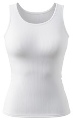 Wall Mural - Simple white tank top with ribbed texture isolated on transparent background.