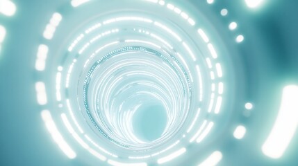 Aufkleber - Abstract futuristic tunnel with glowing light rings.