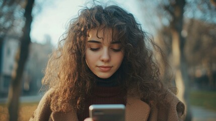 Sticker - Modern Woman, Contemplative Phone Use