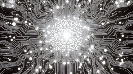 Leinwandbilder - Abstract glowing circuit board design, radiating light and energy.