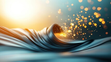 Wall Mural - abstract illustration of swirling energy fields and light beams, representing the concept of dynamic