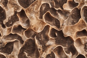 Aufkleber - Abstract textured rock surface with irregular patterns and earthy tones.
