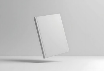minimalist white blank book cover mockup