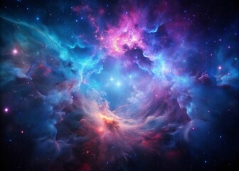 Wall Mural - minimalist cosmic heart: celestial nebula in deep space