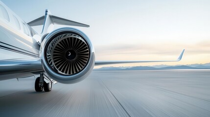 Wall Mural - Detailed view of the plane s turbofan blades, engineered for quiet operation and highspeed performance