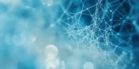 Aufkleber - Abstract blue network connection background.