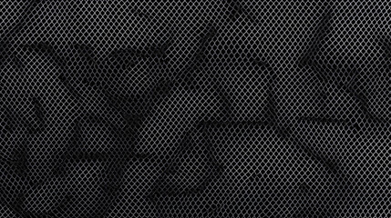 Crinkled black mesh fabric texture background. Ideal for website design or textile projects.