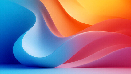 Wall Mural - colorful waves dance in harmony creating a serene digital landscape
