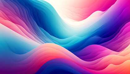 Wall Mural - waves of vibrant color create a serene abstract landscape