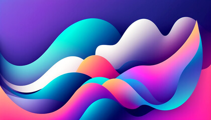 Wall Mural - colorful abstract waves create a vibrant and dynamic energy flow