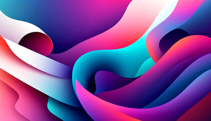Wall Mural - vibrant abstract waves creating a mesmerizing visual experience
