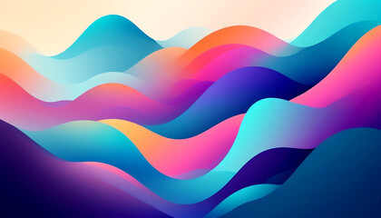 Wall Mural - vibrant waves of color dancing in harmony across the canvas